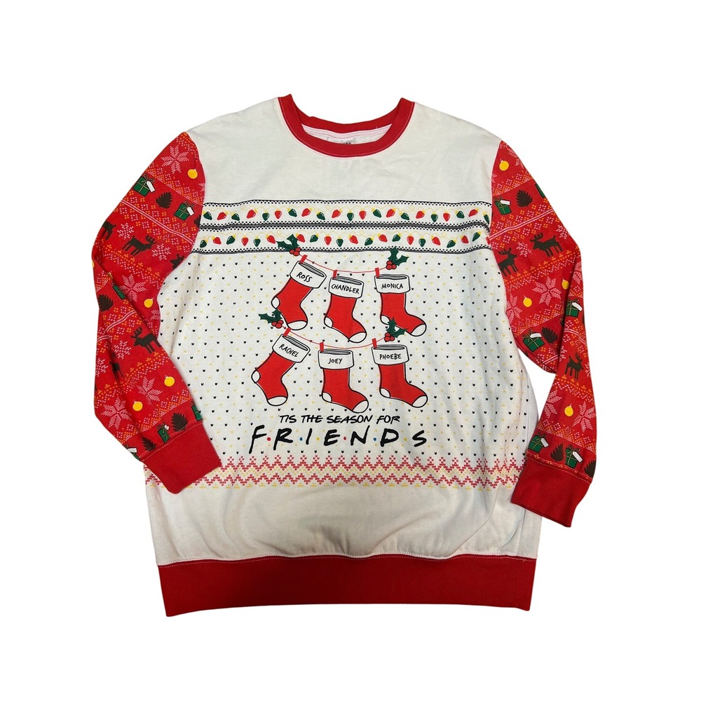 Friends TV Show Christmas‎ Sweatshirt XL Tis The Season Holiday Stockings